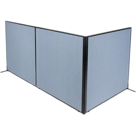 Interion By Global Industrial Interion Freestanding 3-Panel Corner Room Divider, 60-1/4inW x 60inH Panels, Blue 695120BL